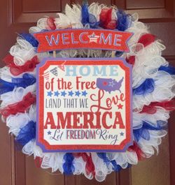 Red white and Blue wreath