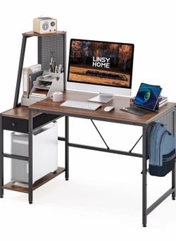 LINSY HOME Computer Desk 47”.  48.07"D x 24.4"W x 46.49"H.  Already taken apart.   Cash only.    No electronic payments or trades.    No delivery.   P