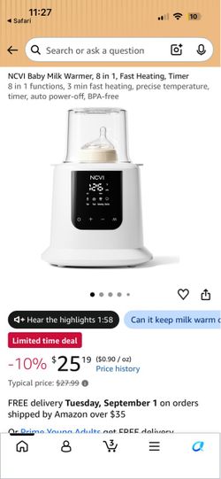 NCVI bottle warmer