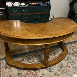 Antique Curved Desk With Drawers