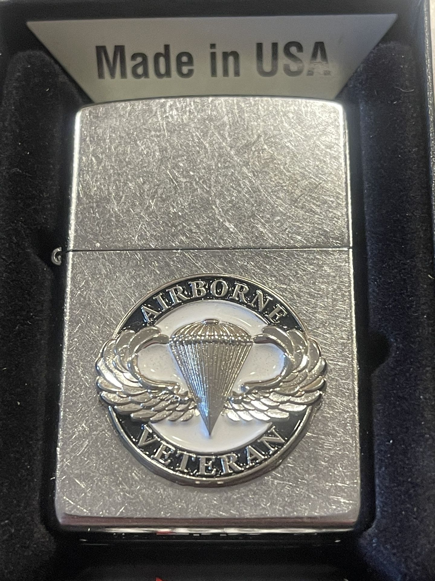 Military Zippo Lighter Airborne Veteran Jump Wings