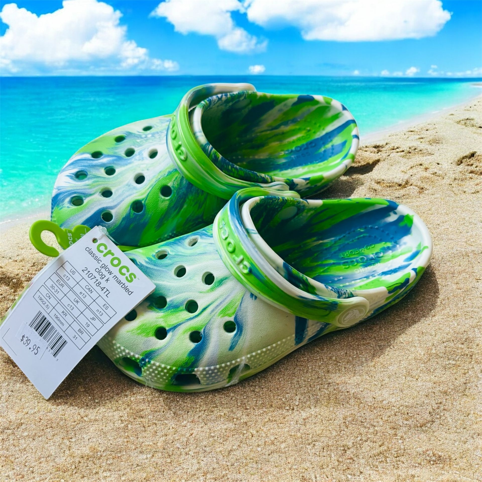 NWT Kids' Marbled Glow in the Dark Classic Clog Little Kid - Size 13
