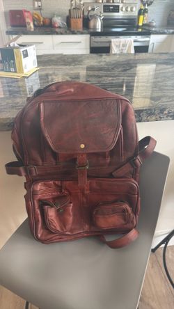 All leather backpack