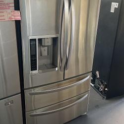 Lg Full Size Stainless Steel Refrigerator Four Door 