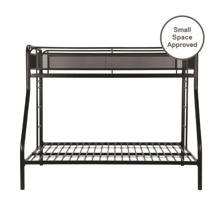 Metal Twin/Full Bunk Bed for Small Space