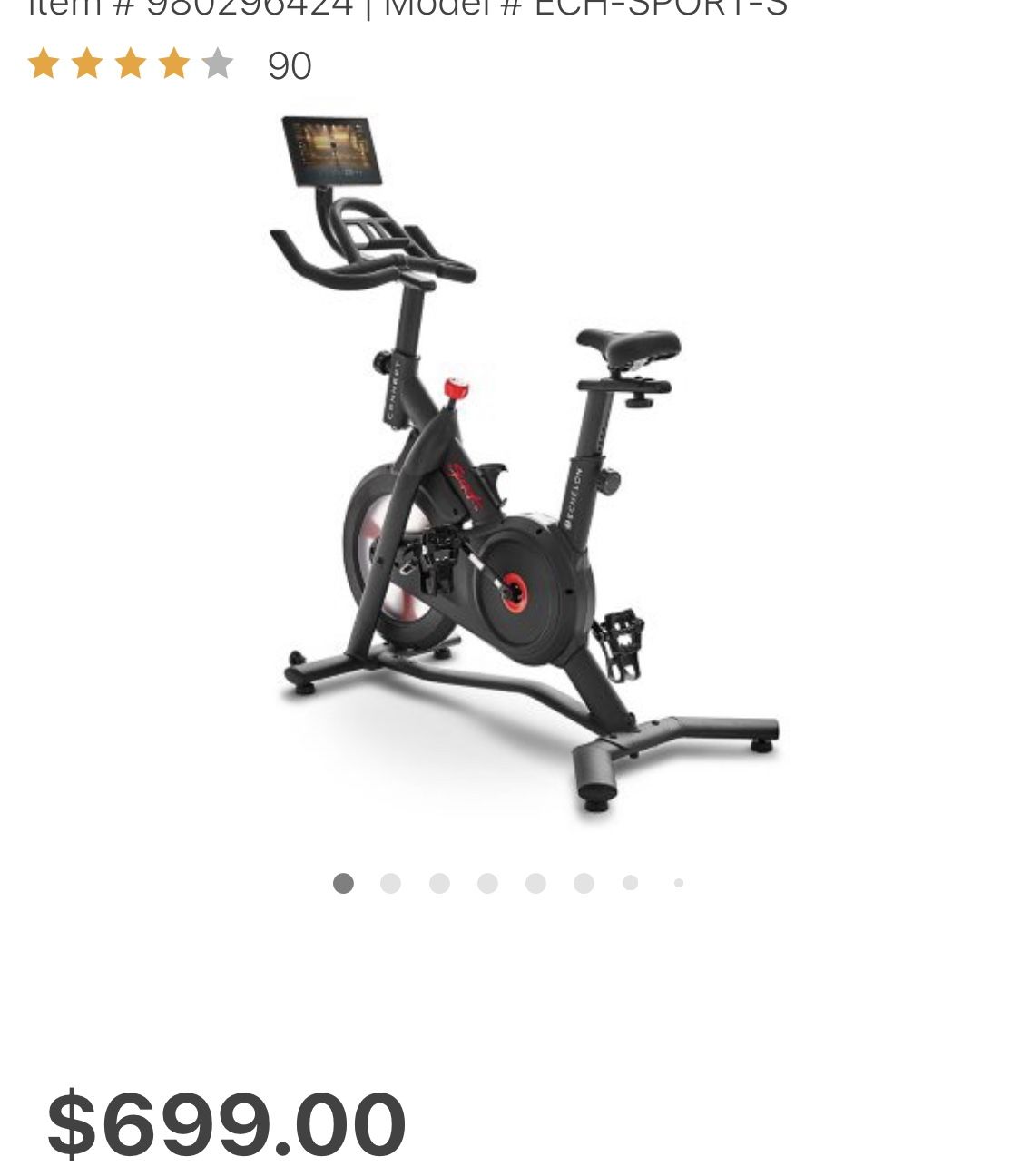 Echelon  Sport-s Smart Bike Used Once $275