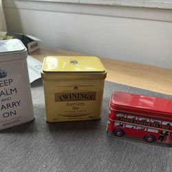 Old tea Tin cans 