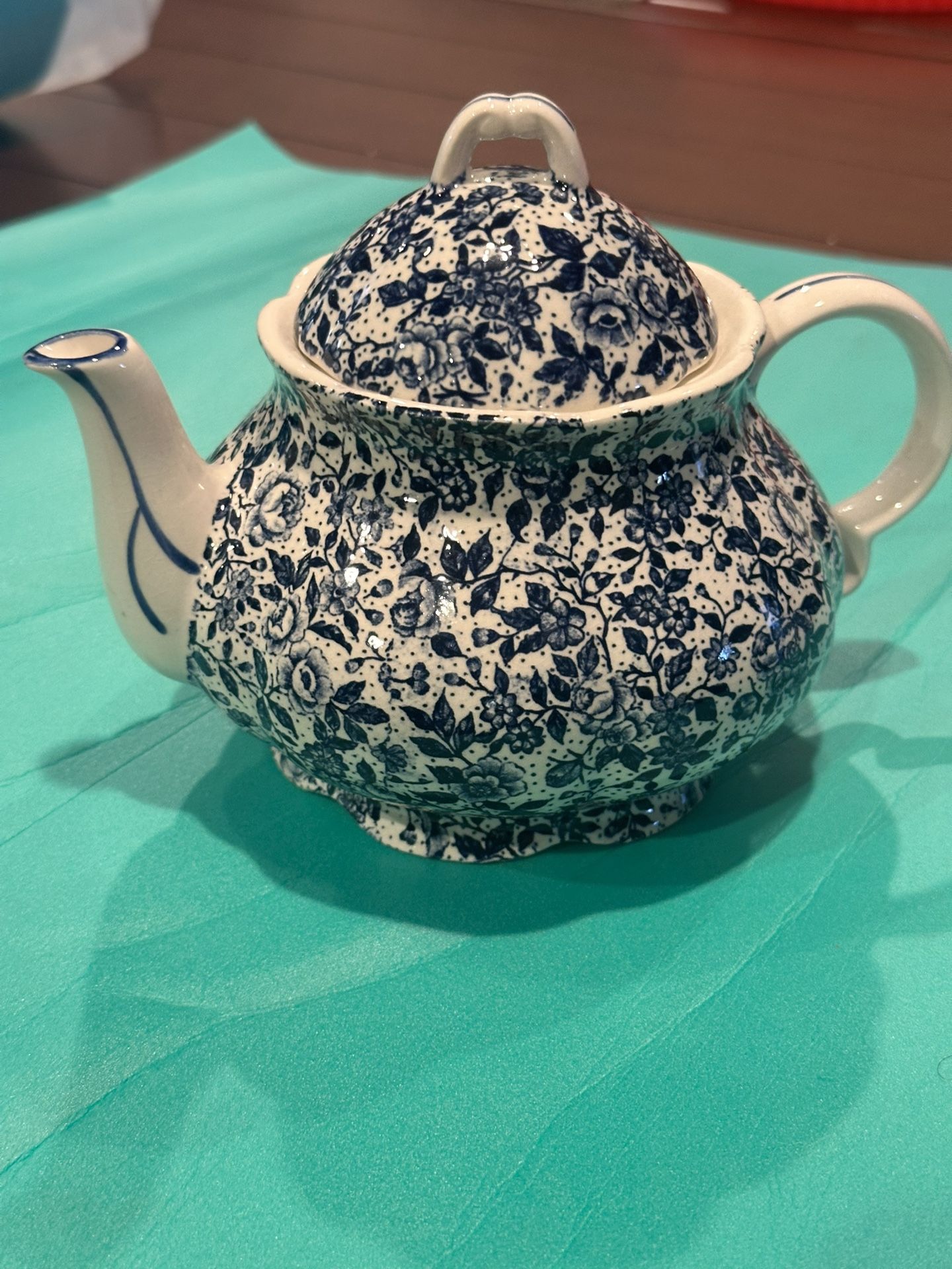 Teapot Blue Flowered