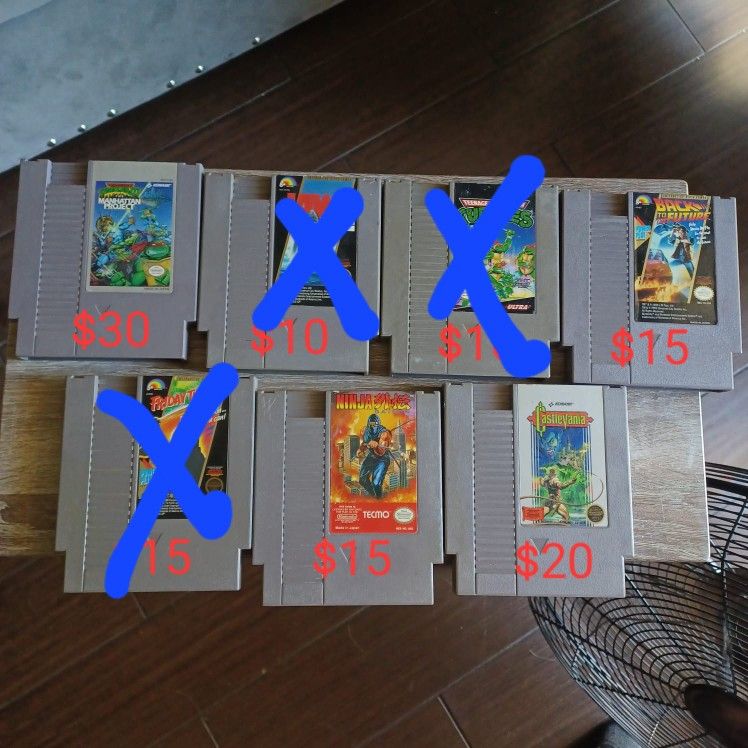 Nintendo NES Video Games Tmnt Friday 13th Back To Future Ninja Castlevania Jaws