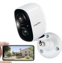 LongPlus Security Cameras Wireless Outdoor, 1080P Battery Wireless Outdoor Cameras for Home, Wireless WiFi Camera with AI Detection, Color Night Visio