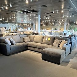 Grey 3PC Chaise sectional couch