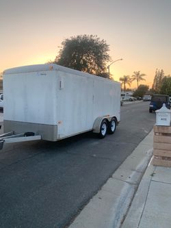 ENCLOSED TRAILERS, 16’ X 7’  TITLE AND HAND