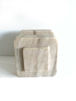 Geometric Square Marble Bookends