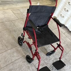Transport Wheelchair 19” With Removable Leg Rest