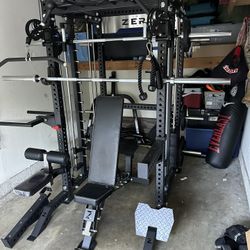 Smith Machine 400 | Adjustable Bench | 245lb Cast Iron Olympic Weights | 7ft Olympic Bar | Fitness | Gym Equipment | FREE DELIVERY/INSTALLATION 🚚 🛠️