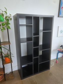 Black shelving unit bookcase