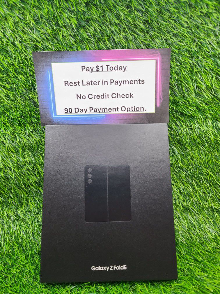 New In Box Samsung Galaxy Z Fold 5  UNLOCKED . NO CREDIT CHECK $1 DOWN PAYMENT OPTION  3 Months Warranty * 30 Days Return *