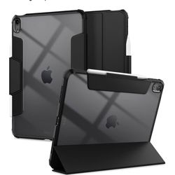 Spigen for iPad Air 11 Inch Case M3/M2 (2025-2024), 10.9 Inch 5th/4th Generation Case (2022/2020), Ultra Hybrid Pro Tri-Fold Cover Transparent Back an