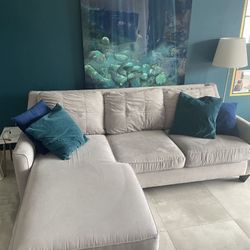 Grey Suede Sectional Couch