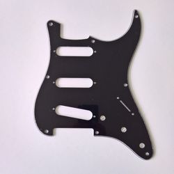 NEW Stratocaster Strat Electric Guitar 8 Hole Pickguard 3-Ply Black 
