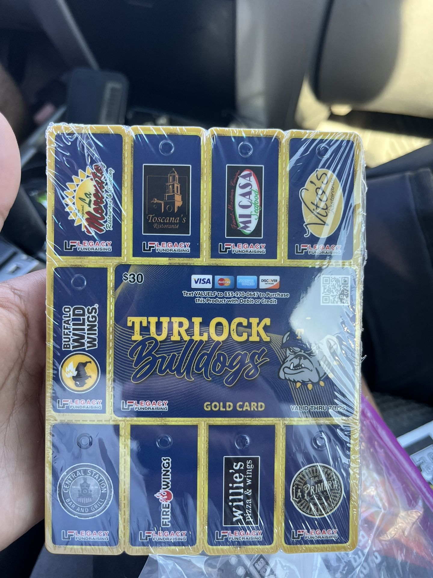 Turlock High Bulldogs Football Gold card coupons fundraiser