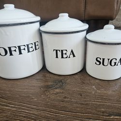 White Enamel Tins
