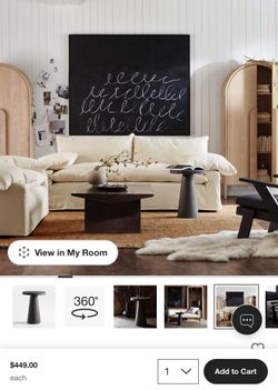 Black  Plaster Side Table