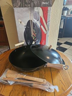 Parini Wok Set with Lid and Utensils (New)
