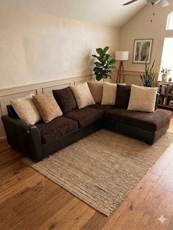 MOVING NEED GONE 2 Piece Brown Sectional Sofa