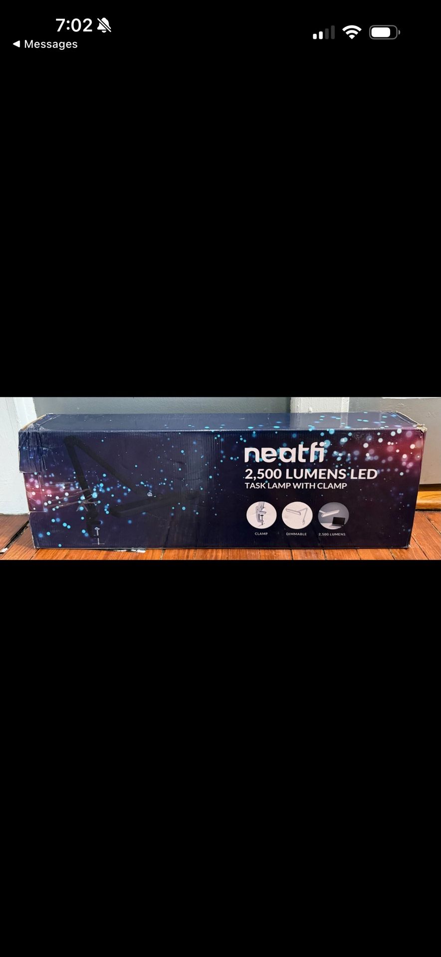 Neatfi XL 2,500 Lumens LED Task Lamp, 22" Wide, 30W Desk Light with Clamp, Black