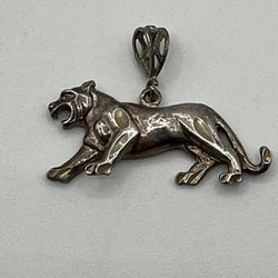 Vintage Small Stainless Steel Panther Pendant/ Charm