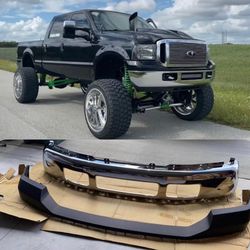 NEW Chrome Front Bumper + Upper Bumper 2005 to 2007 F250 F350