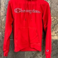 Champion hoodie size small color, red