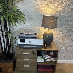 Grey/brown File Cabinet With Lock On Wheels - $65