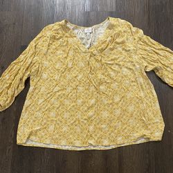 Womans Mustard 3/4 Sleeve Shirt Size 3x By St John’s Bay #4