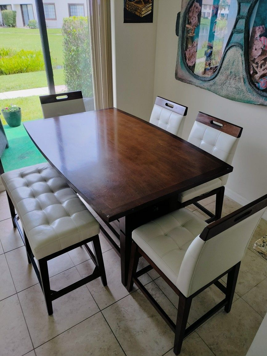 Dining Room Table with Chairs & Bench (Seats 6)