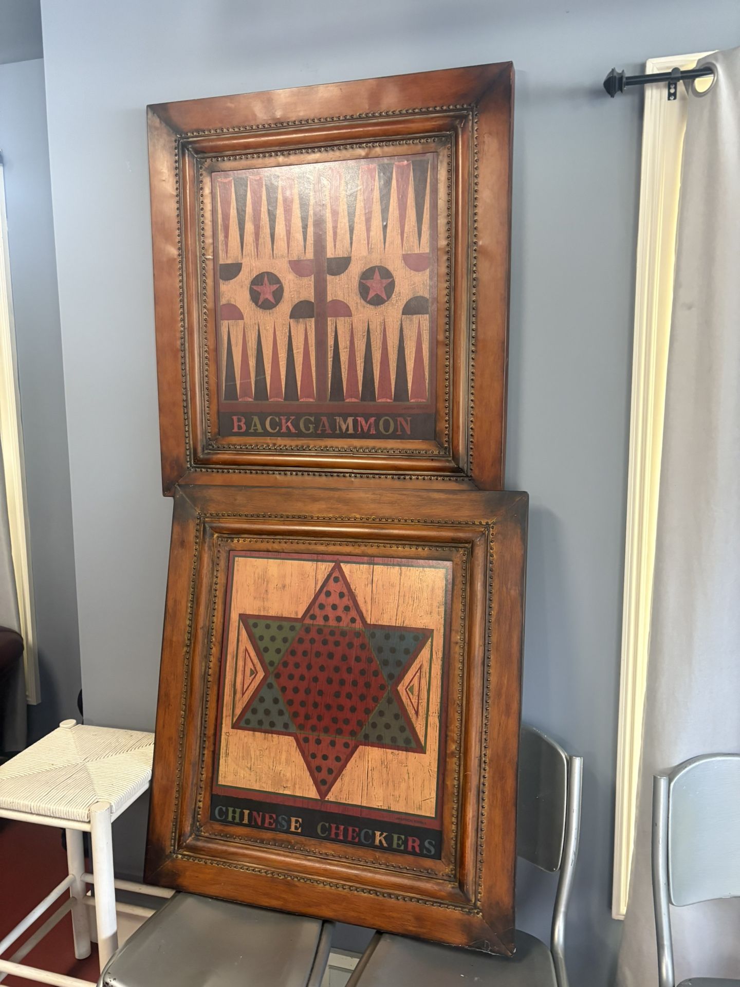 Two large 10 folk board game Art