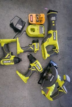 Battery operated Ryobi tools