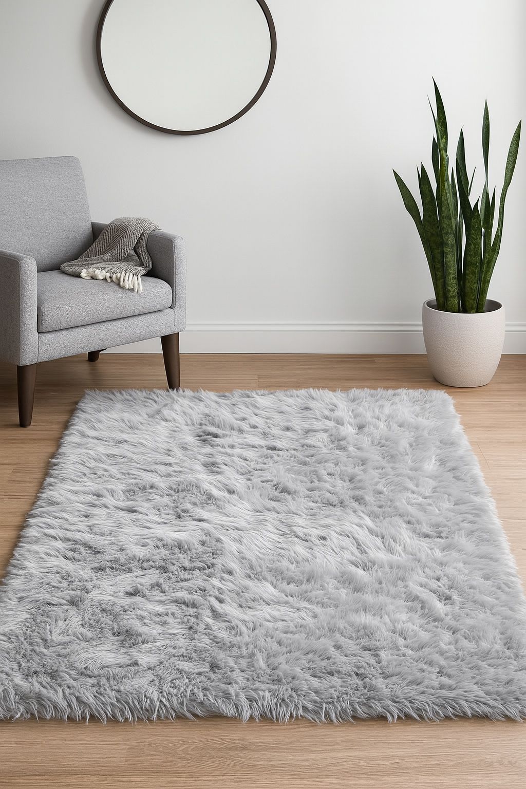 6x9 Light Gray Shag Rug Ultra Soft Modern Area Carpet
