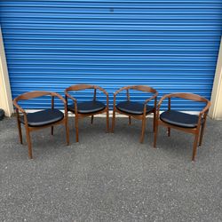 Mid Century Modern Solid Afromosia Troja Dining Chairs By Kai Kristiansen