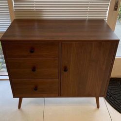 Storage Cabinet Mid-Century Modern Sideboard, Drawer Dresser,TV Stand Freestanding Cupboard for Home Office, Living Room Nightstand For Bedroom 