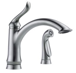 Delta Linden Kitchen Faucet with Side Spray and Optional Base Plate