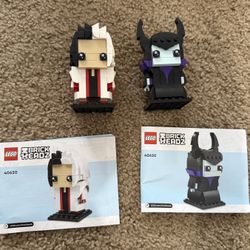 RETIRED LEGO BRICKHEADZ: Cruella & Maleficent (40620) 100% built with manuals. NO BOX.