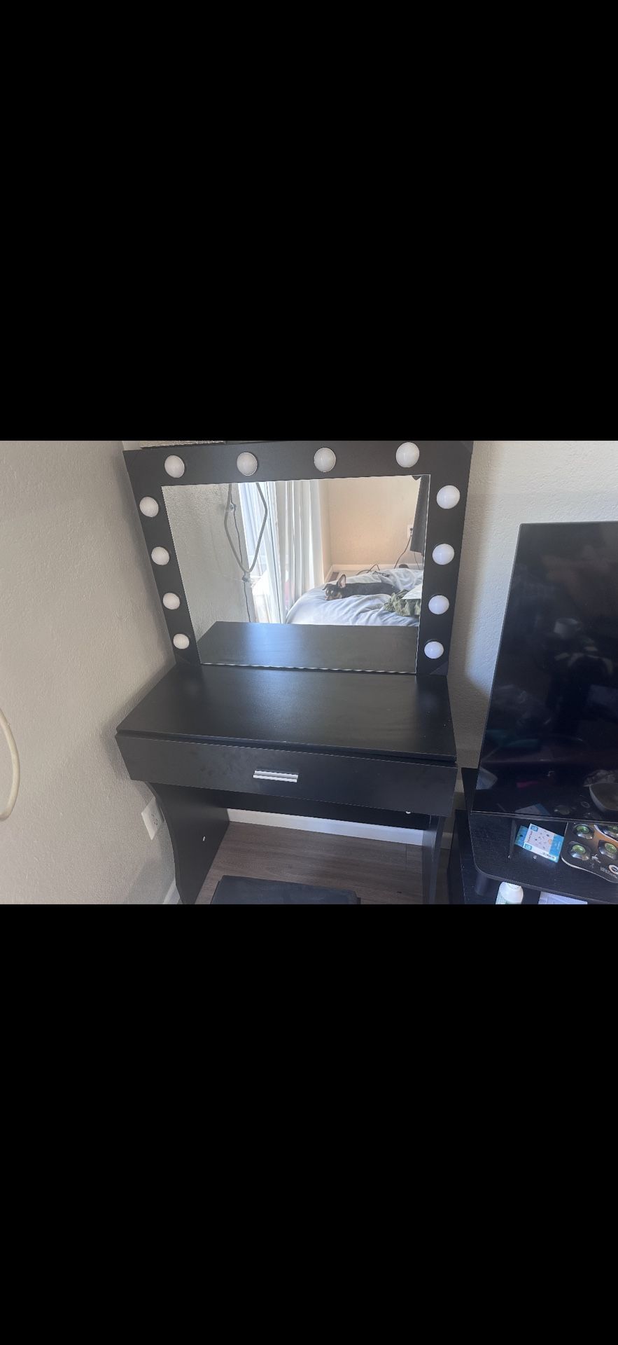 Black Vanity w/ Stool