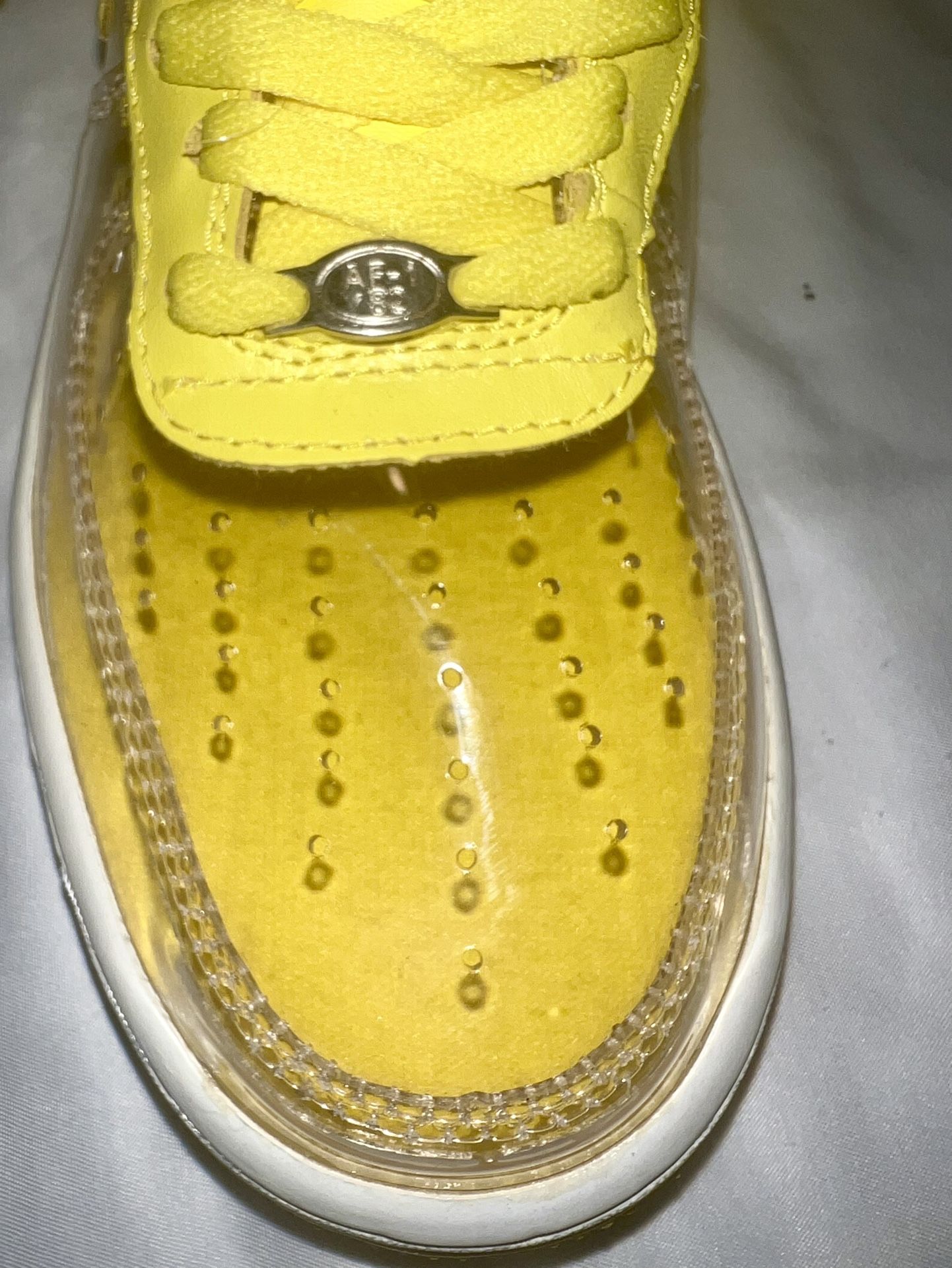 Nike Clear Toe Yellow Air Force 1AF1 Invisible for Sale in Quartz 