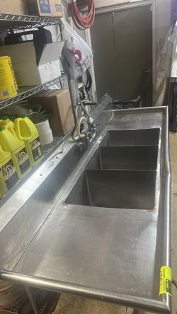 Stainless Steel 3-Compartment Commercial Sink