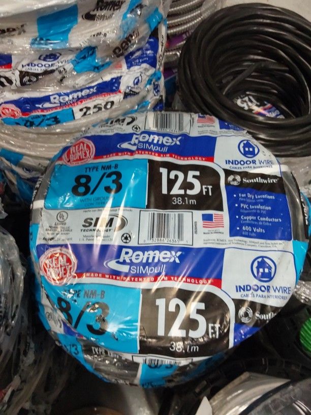 8/3 125ft Indoor Wire Romex