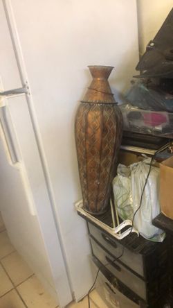 Tall Metal Vase. Home Decor. 