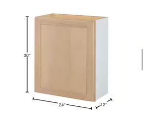 Hampton Bay 24 in. W x 12 in. D x 30 in. H Ready to Assemble Wall Kitchen Cabinet in Unfinished