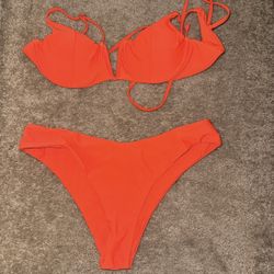 New Orange Two Piece Swimsuit New